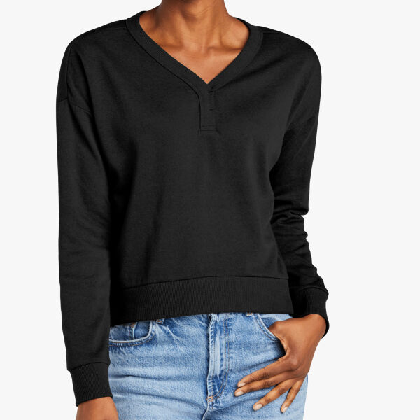 District Women's Perfect Tri ® Fleece V Neck Sweatshirt DT1312 Women's Perfect Tri ® Fleece V Neck Sweatshirt Thumbnail