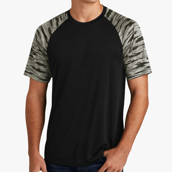 Sport Tek Drift Camo Colorblock Tee ST376 Drift Camo Colorblock Tee Thumbnail