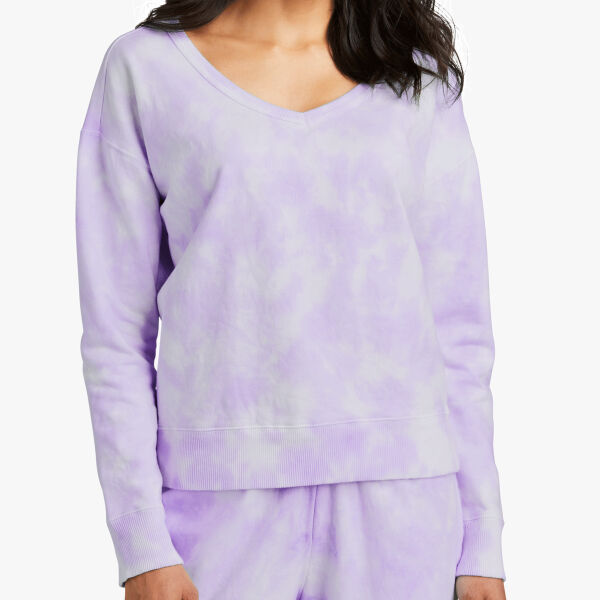 Port & Company Cloud Tie Dye V Neck Sweatshirt LPC140V Cloud Tie Dye V Neck Sweatshirt Thumbnail