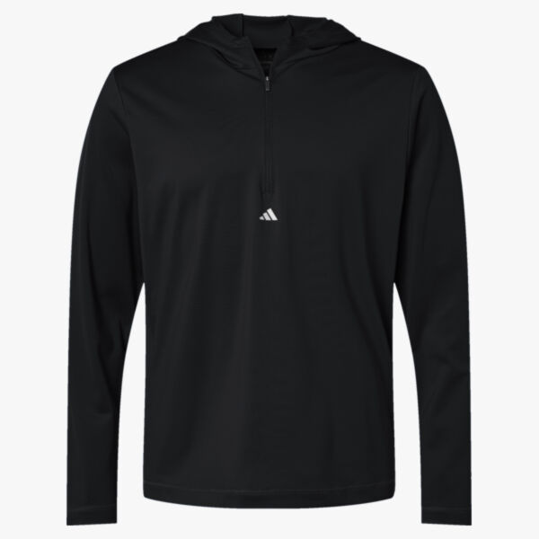 Adidas Men's Lightweight Quarter-Zip Hooded Pullover A596 Men's Lightweight Quarter-Zip Hooded Pullover Thumbnail