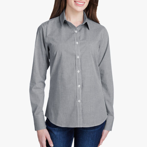 Women's Microcheck Gingham Cotton Shirt Thumbnail