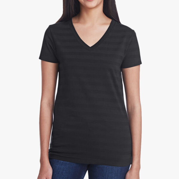 Women's Invisible Stripe V-Neck T-Shirt Thumbnail