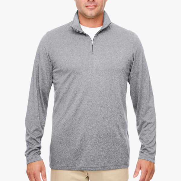 UltraClub Men's Cool & Dry Heathered Performance Quarter-Zip Pullover 8618 Men's Cool & Dry Heathered Performance Quarter-Zip Pullover Thumbnail