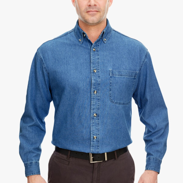 UltraClub Men's Cypress Denim Shirt with Pocket 8960 Men's Cypress Denim Shirt with Pocket Thumbnail