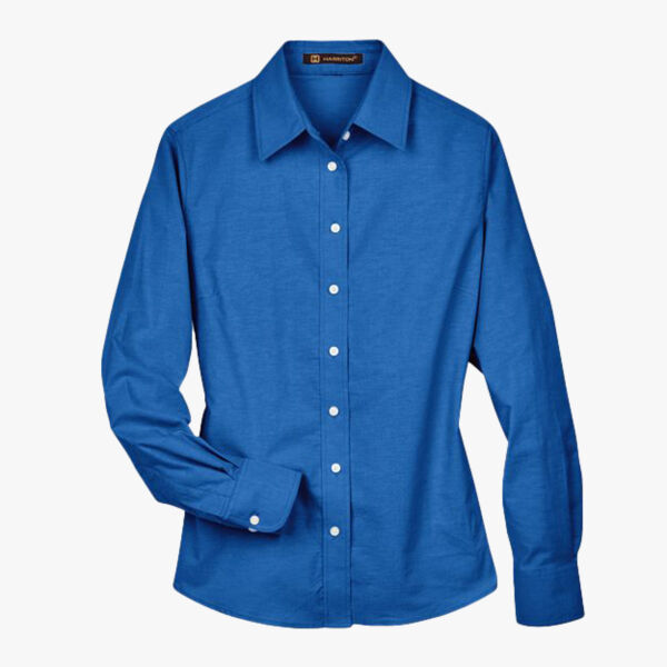 Women's Long Sleeve Oxford Dress Shirt Thumbnail