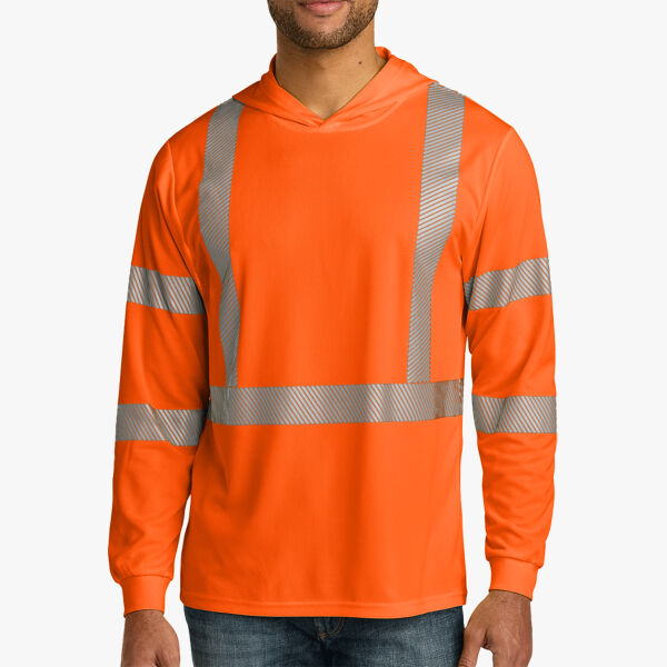 CornerStone Ansi 107 Class 3 Long Sleeve Segmented Tape Hooded Tee CS208 Ansi 107 Class 3 Long Sleeve Segmented Tape Hooded Tee Thumbnail