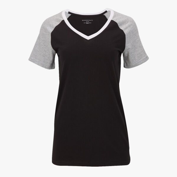 Women's Colorblocked V-Neck T-Shirt Thumbnail