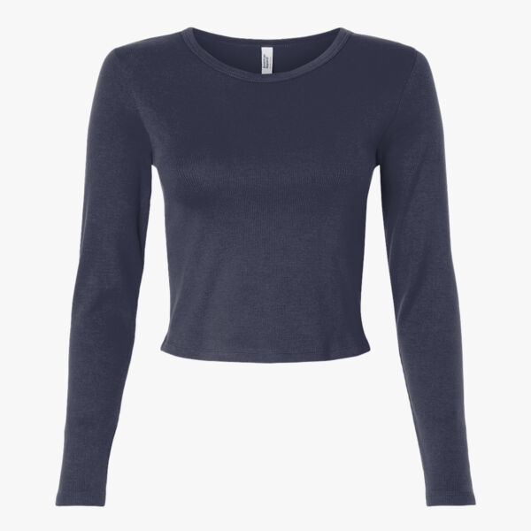 Women's Baby Rib Long Sleeve Cropped Tee Thumbnail