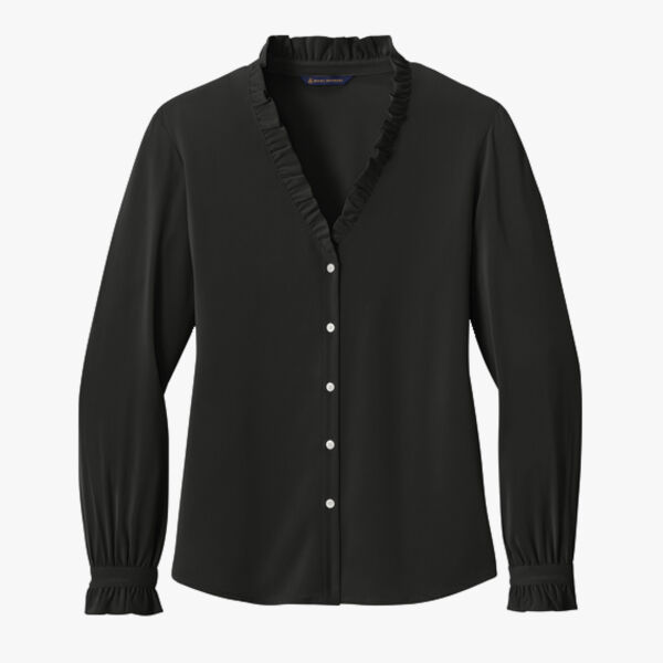 Women's Long Sleeve Ruffle Collar Blouse Thumbnail