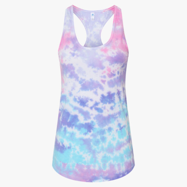 Colortone Women's Tie-Dyed Racerback Tank Top 3400 Women's Tie-Dyed Racerback Tank Top Thumbnail
