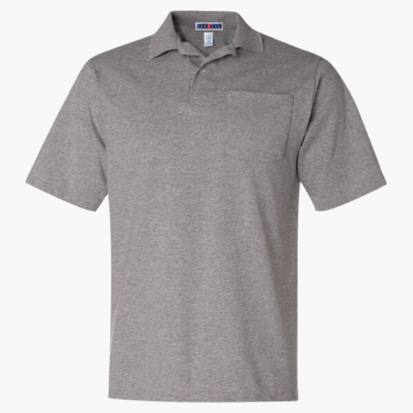 Jerzees Men's SpotShield® 50/50 Polo with Pocket 436MPR Men's SpotShield® 50/50 Polo with Pocket Thumbnail