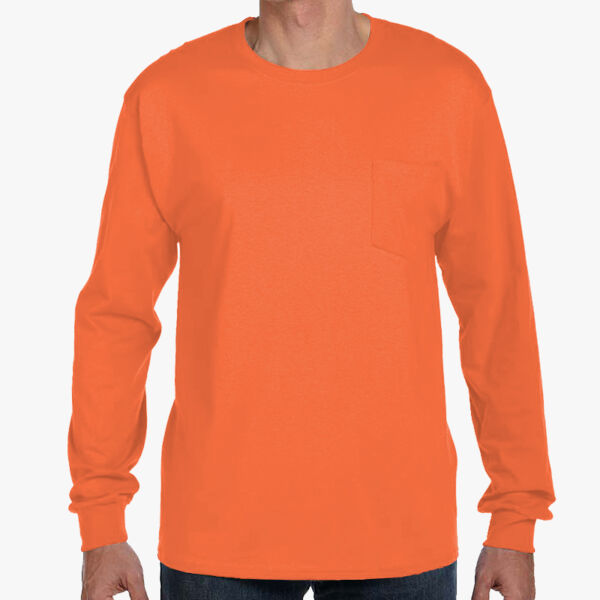 Hanes Men's Authentic Long Sleeve Pocket T-Shirt 5596 Men's Authentic Long Sleeve Pocket T-Shirt Thumbnail