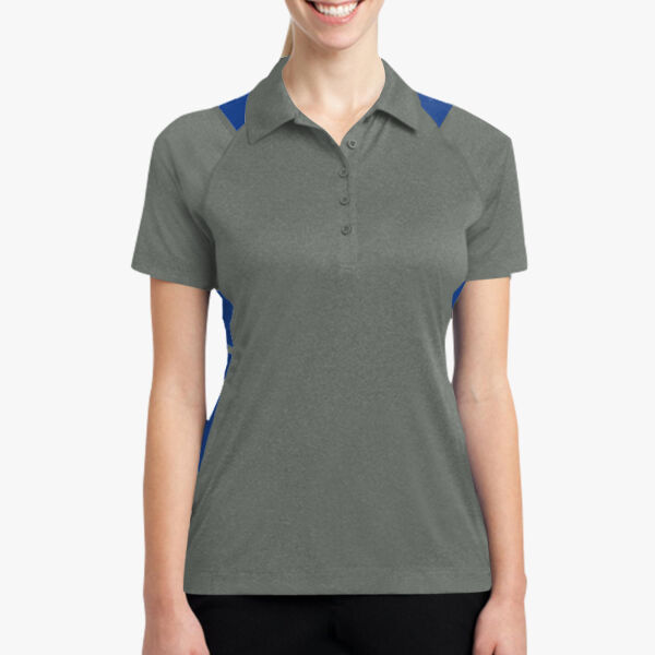 Sport Tek Women's Heather Colorblock Contender Polo LST665 Women's Heather Colorblock Contender Polo Thumbnail