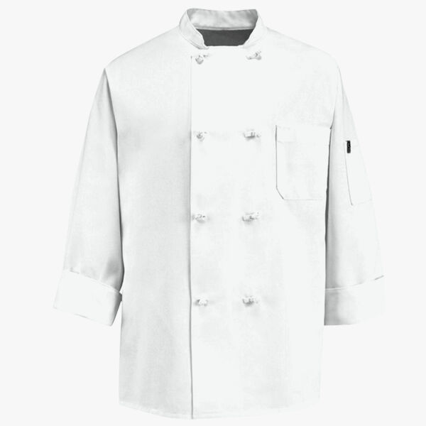 Chef Designs Eight Knot Button Chef Coat with Thermometer Pocket 0414 Eight Knot Button Chef Coat with Thermometer Pocket Thumbnail