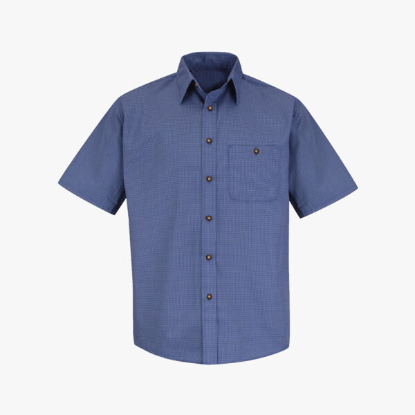 Men's Mini-Plaid Uniform Short Sleeve Shirt Thumbnail