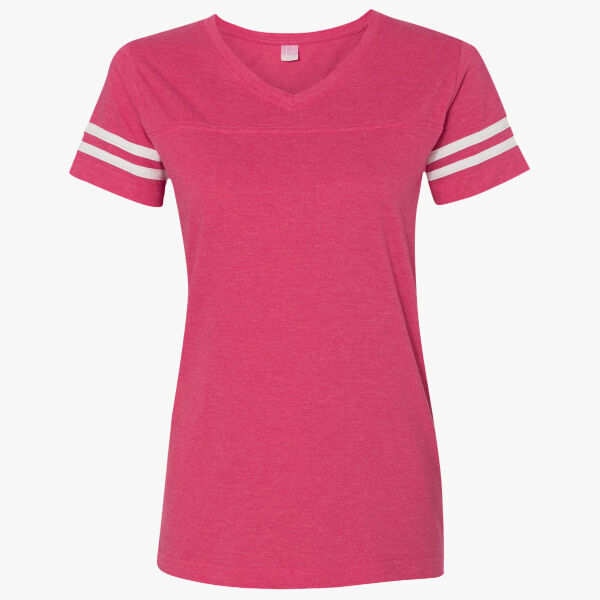 LAT Women's Football V-Neck Fine Jersey Tee 3537 Women's Football V-Neck Fine Jersey Tee Thumbnail