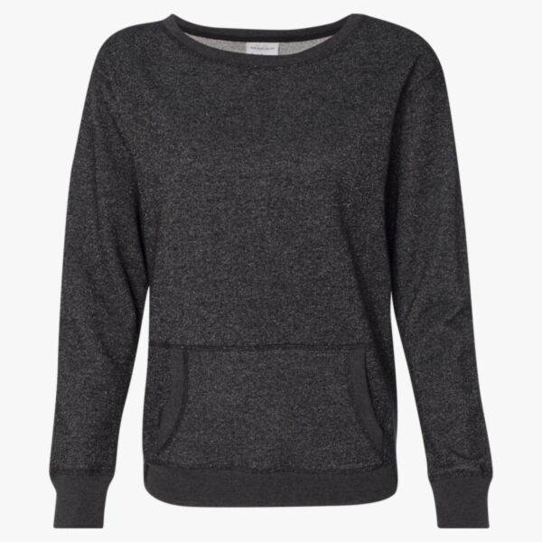 Women’s Glitter French Terry Wide Neck Sweatshirt Thumbnail