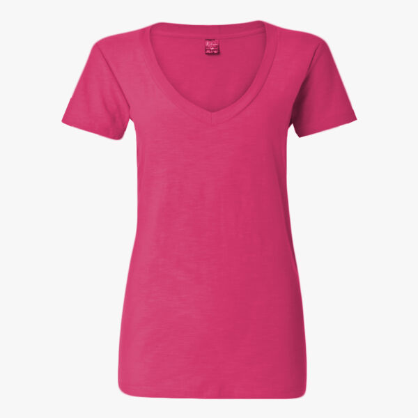 J. America Women's V-Neck Slub T-Shirt 8169 Women's V-Neck Slub T-Shirt Thumbnail