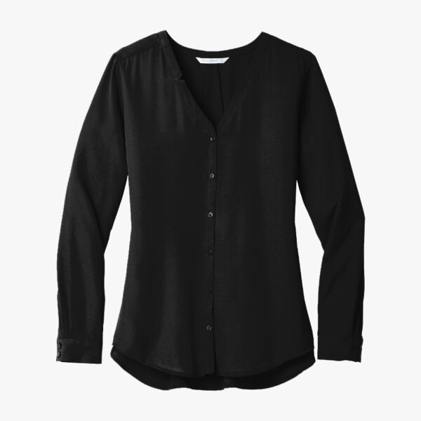 Port Authority Women's Long Sleeve Button Front Blouse LW700 Women's Long Sleeve Button Front Blouse Thumbnail