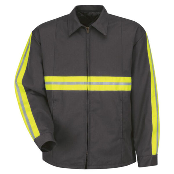 Red Kap Men's Tall Enhanced Visibility Perma-Lined Panel Jacket JT50ENT Men's Tall Enhanced Visibility Perma-Lined Panel Jacket Thumbnail