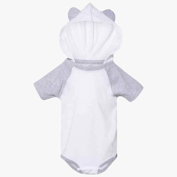 Infant Fine Jersey Raglan Bodysuit with Hood & Ears Thumbnail