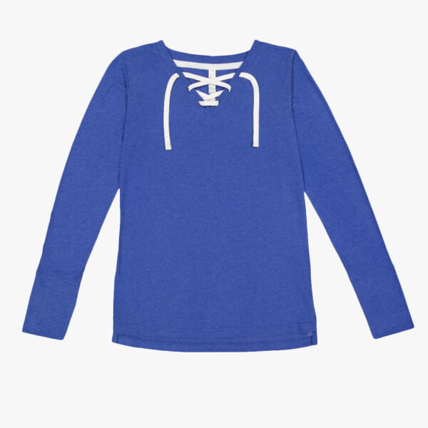 LAT Women's Fine Jersey Lace-Up Long Sleeve T-Shirt 3538 Women's Fine Jersey Lace-Up Long Sleeve T-Shirt Thumbnail