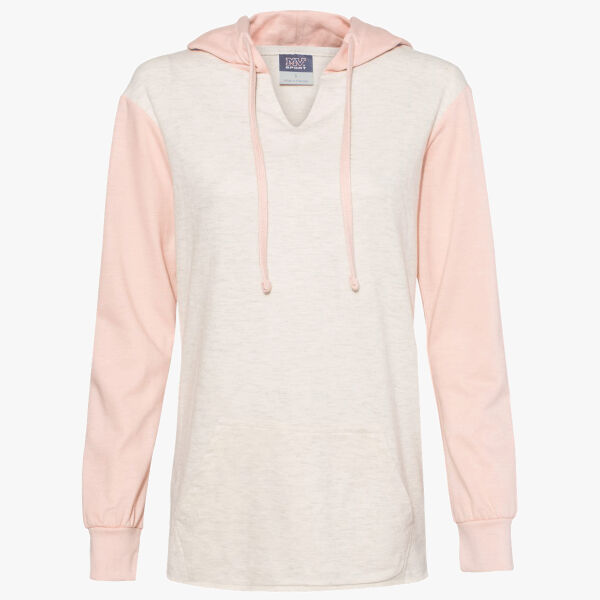 MV Sport Women’s French Terry Hooded Pullover with Colorblocked Sleeves W20145 Women’s French Terry Hooded Pullover with Colorblocked Sleeves Thumbnail
