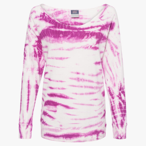 MV Sport Women's French Terry Off-the-Shoulder Tie-Dyed Sweatshirt W20173 Women's French Terry Off-the-Shoulder Tie-Dyed Sweatshirt Thumbnail