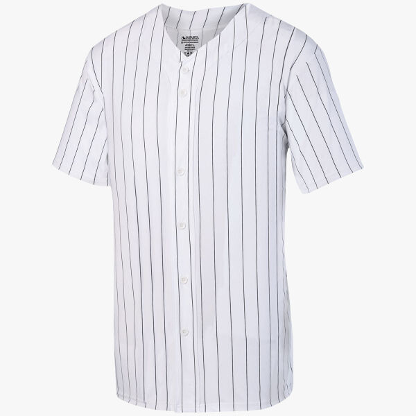 Augusta Sportswear Unisex Pinstripe Full Button Baseball Jersey 1685 Unisex Pinstripe Full Button Baseball Jersey Thumbnail