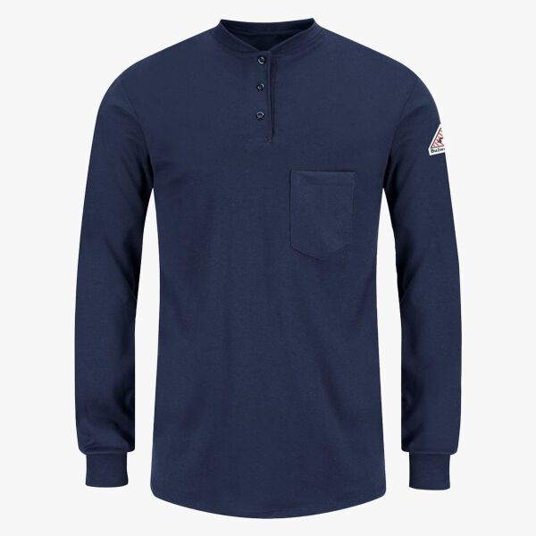 Women's Long Sleeve Tagless Henley Shirt Thumbnail