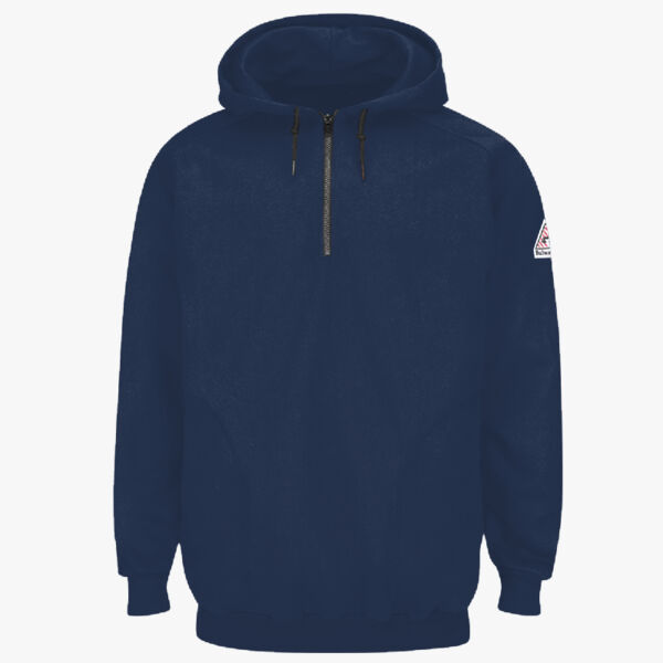 Bulwark Men's Tall Flame Resistant Quarter-Zip Hooded Sweatshirt SEH8T Men's Tall Flame Resistant Quarter-Zip Hooded Sweatshirt Thumbnail