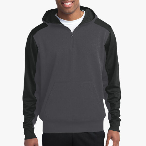 Sport Tek Tech Fleece Colorblock 1/4 Zip Hooded Sweatshirt ST249 Tech Fleece Colorblock 1/4 Zip Hooded Sweatshirt Thumbnail