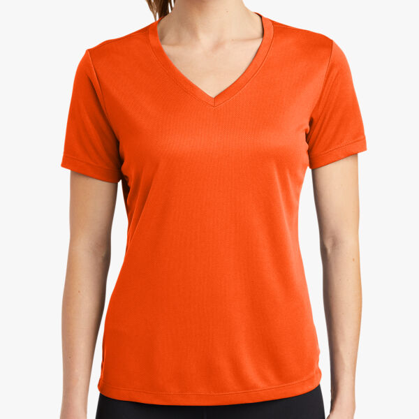 Sport Tek Ladies PosiCharge ® RacerMesh ® V Neck Tee LST340 Ladies PosiCharge ® RacerMesh ® V Neck Tee Thumbnail