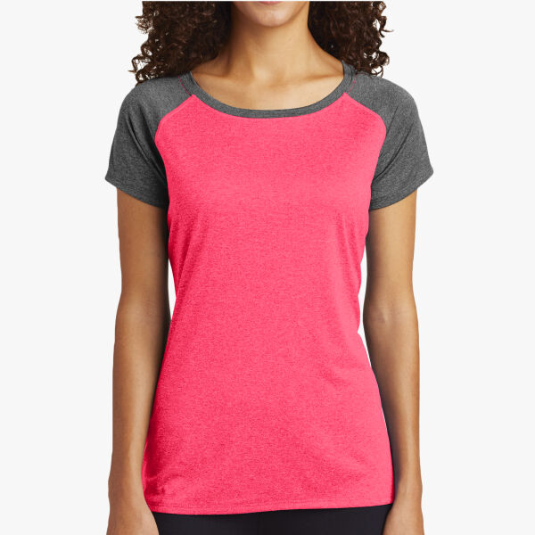 Sport Tek Ladies Heather On Heather Contender ™ Scoop Neck Tee LST362 Ladies Heather On Heather Contender ™ Scoop Neck Tee Thumbnail