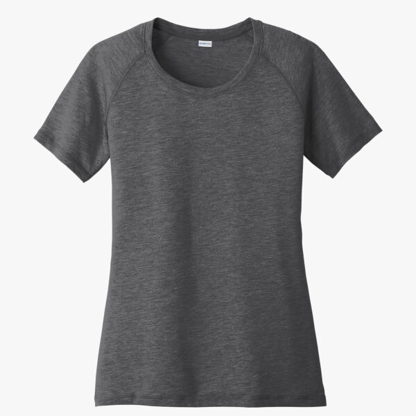 Sport Tek Ladies PosiCharge ® Tri Blend Wicking Scoop Neck Raglan Tee LST400 Ladies PosiCharge ® Tri Blend Wicking Scoop Neck Raglan Tee Thumbnail