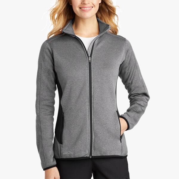 Eddie Bauer Ladies Full Zip Heather Stretch Fleece Jacket EB239 Ladies Full Zip Heather Stretch Fleece Jacket Thumbnail