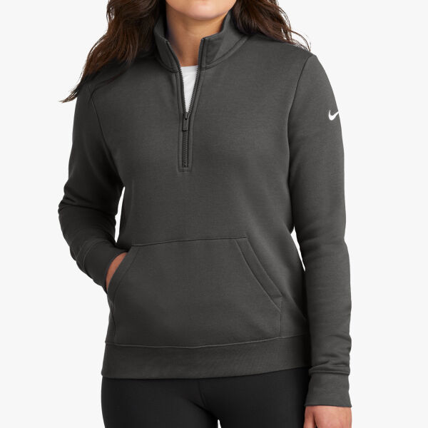 Nike Ladies Club Fleece Sleeve Swoosh 1/2 Zip NKDX6720 Ladies Club Fleece Sleeve Swoosh 1/2 Zip Thumbnail