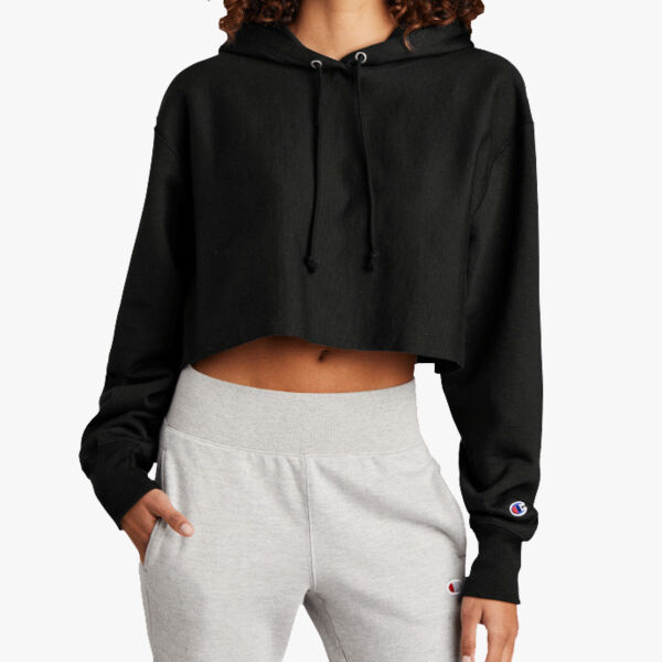 Champion Women's Reverse Weave ® Cropped Cut Off Hooded Sweatshirt RW01W Women's Reverse Weave ® Cropped Cut Off Hooded Sweatshirt Thumbnail