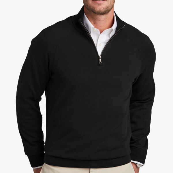 Brooks Brothers Cotton Stretch 1/4 Zip Sweater BB18402 Cotton Stretch 1/4 Zip Sweater Thumbnail