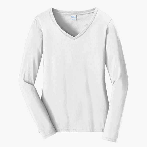 Port & Company Ladies Long Sleeve Fan Favorite V Neck Tee LPC450VLS Ladies Long Sleeve Fan Favorite V Neck Tee Thumbnail