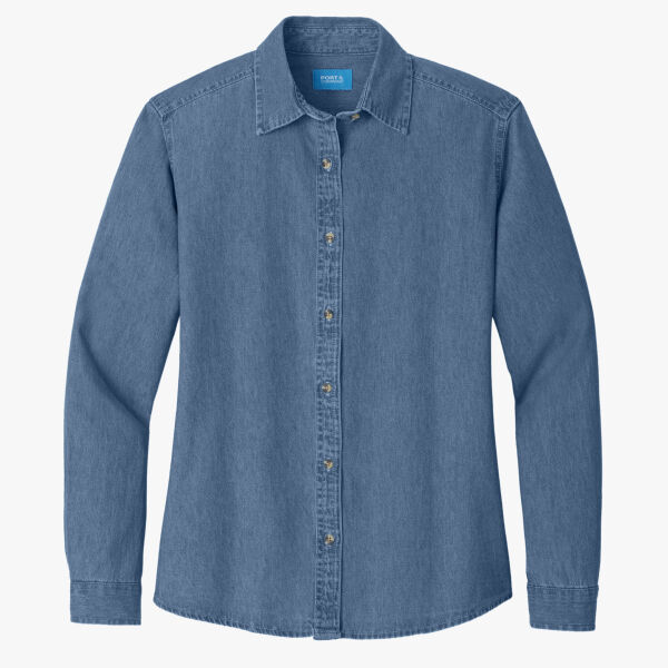 Ladies Long Sleeve Value Denim Shirt Thumbnail