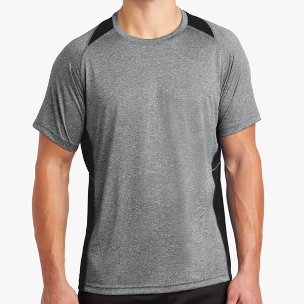 Sport Tek Heather Colorblock Contender Tee ST361 Heather Colorblock Contender Tee Thumbnail