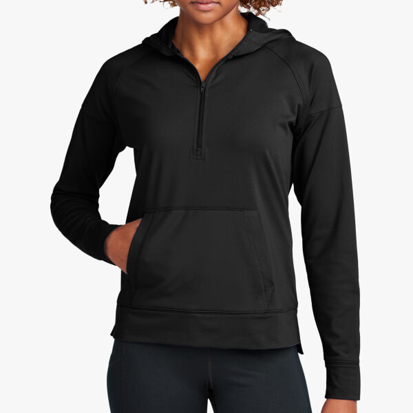 Sport Tek Ladies Sport Wick ® Stretch 1/2 Zip Hoodie LST856 Ladies Sport Wick ® Stretch 1/2 Zip Hoodie Thumbnail