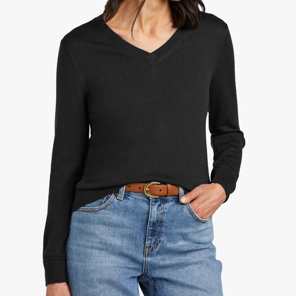 Brooks Brothers Women's Washable Merino V Neck Sweater BB18411 Women's Washable Merino V Neck Sweater Thumbnail