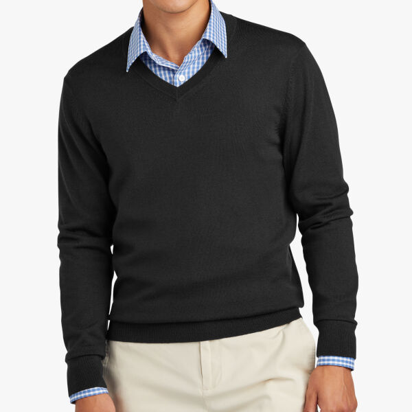 Brooks Brothers Washable Merino V Neck Sweater BB18410 Washable Merino V Neck Sweater Thumbnail