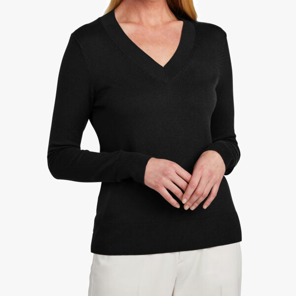 Brooks Brothers Women's Cotton Stretch V Neck Sweater BB18401 Women's Cotton Stretch V Neck Sweater Thumbnail