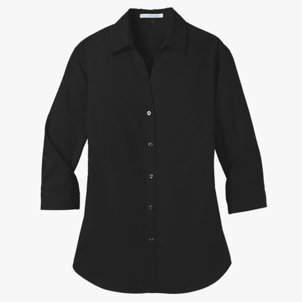 Port Authority Women's 3/4 Sleeve Carefree Poplin Shirt LW102 Women's 3/4 Sleeve Carefree Poplin Shirt Thumbnail