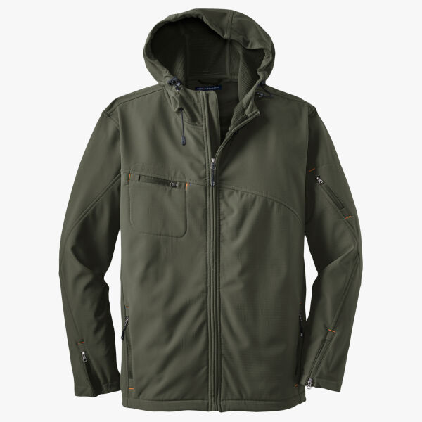 Port Authority Textured Hooded Soft Shell Jacket J706 Textured Hooded Soft Shell Jacket Thumbnail