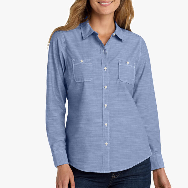 Port Authority Women's Slub Chambray Shirt LW380 Women's Slub Chambray Shirt Thumbnail