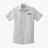 Short Sleeve Striped Industrial Work Shirt Thumbnail